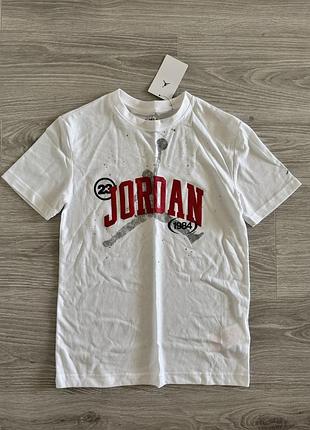 Nike jordan 1984 белая футболка 140 см на 10-12 лет оригинал