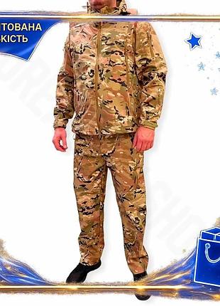 Тактический мужской костюм softshell tactic shark skin мультикам для холодной погоды утепленный комплект dm-11