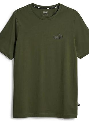 Футболка спортивная мужская puma essentials small logo 586669 33 (зеленая, хлопок, повседневная, бренд пума)
