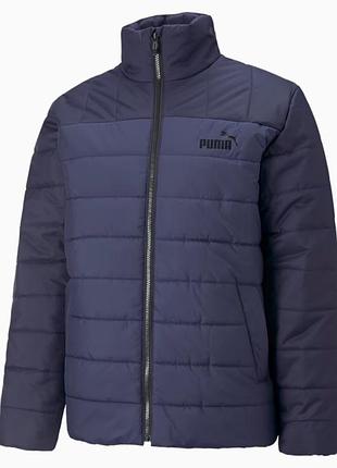 Куртка спортивная мужская puma essentials+ padded 849349 06 (синий, осень-зима, термо, синтетика, лого пума) xl (56-58)