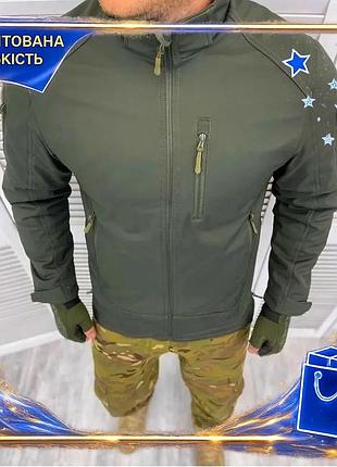 Армейская тактическая куртка combat softshell зимняя на флисе для мужчин оливковая xl для холодной погод dm-11