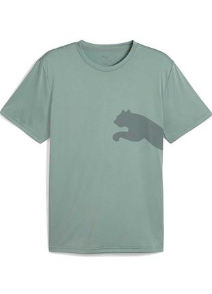Футболка спортивная мужская puma train all day tee 526721 30 (зелёная, полиестер, тренировочная, бренд пума) xl (56-58)