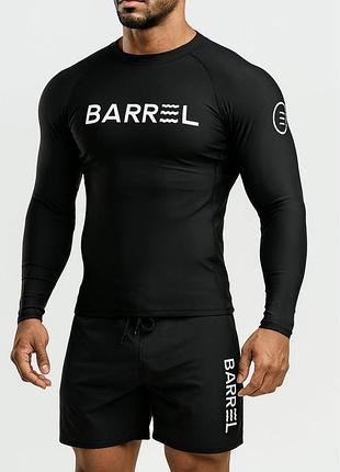 Чоловічий костюм для плавання рашгард та шорти аквадрайв barrel чорний m