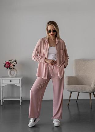 Костюм жіночий сорочка та штани betsy m рожевий
