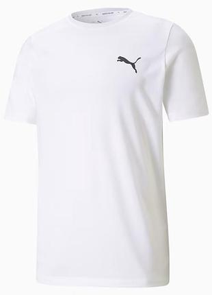 Футболка спортивная мужская puma active small logo 586725 02 (белая, полиестер, тренировочная, бренд пума) l (52-54)