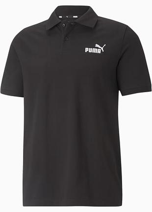 Поло мужское puma essentials pique men's polo shirt 586674 01 (черная, хлопок 96%, повседневная, бренд пума)