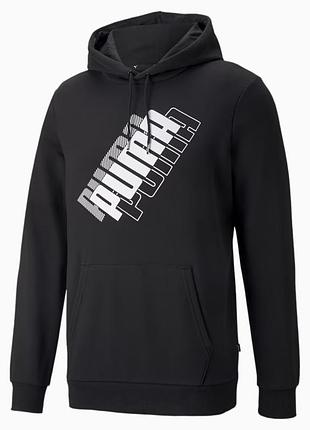 Худи мужской puma power logo hoodie 847378 01 (черный, мужской, спортивный, хлопок, бренд пума) xxl (60-62)