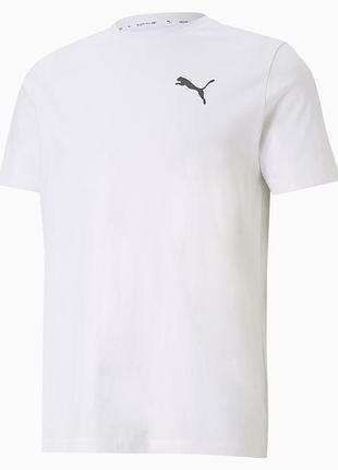 Футболка спортивная мужская puma active soft tee 586726 02 (белая, хлопок 60%, повседневная, бренд пума)