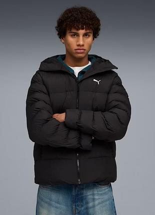 Куртка спортивна чоловіча puma mono hooded jacket men 688367 01 (чорна, зима, штучний пух, термо, з капюшоном, бренд пума) m (48-5