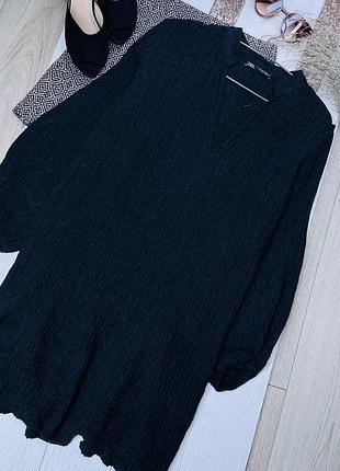 Нова коротка сукня zara s oversize плаття вільного крою коротке плаття з об’ємними рукавами плаття жатка зара