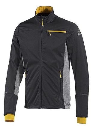 Олимпийка спортивная мужская adidas xperior soft shell s92304 (серая, активная, с молнией, логотип адидас) s (46), темно-серый