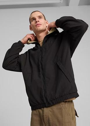 Ветровка puma reversible windbreaker men 626474 01 (черная, бежевая, спортивная, мужская, двухсторонняя, пума)