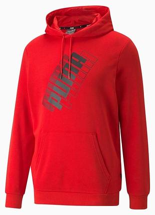 Худи мужской puma power logo hoodie 847378 11 (красный, мужской, спортивный, хлопок, бренд пума) xxl (60-62)