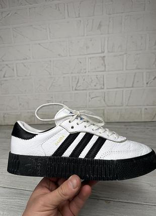 Крутые кожаные кроссовки adidas sambarose оригинал