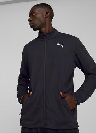 Олимпийка мужская puma cloudspun full-zip jacket 522399 01 (черная, легкая куртка, спортивная, бренд пума)