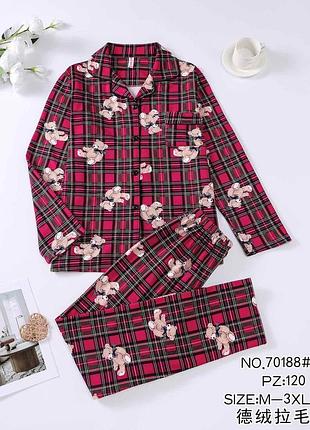 Пижама юниор (розовая) ткань трикотаж с начесом размеры m-l-xl-2xl-3xl цена: 600 виробник китай