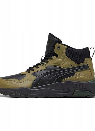 Кроссовки мужские puma trinity lite mid 395302 02 (черные с хаки, демисезонные, синтетика, текстиль, пума) 45 (uk 10.5 / us 11.5 - стелька 29.5 см)