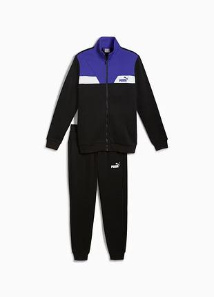 Костюм спортивный мужской puma power tracksuit men 681900 51 (черный, хлопок, теплый, флис, логотип пума) xxl (60-62)