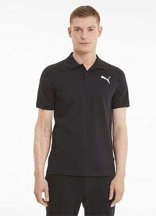 Поло мужское puma essentials pique men's polo shirt 586674 51 (черная, хлопок 96%, повседневная, бренд пума)