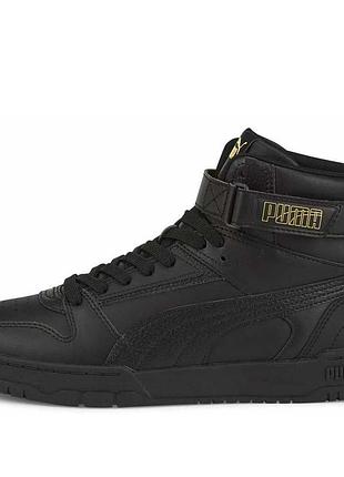 Кроссовки-кеды мужские puma rbd game sneakers 385839 06 (черные, кожаные, повседневные, закрытые, бренд пума) 46 (uk 11 / us 12 - стелька 30 см)