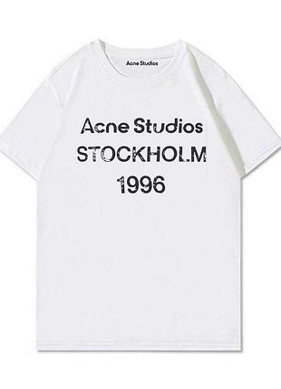 Біла футболка loys acne studios logo унісекс акне акне xs