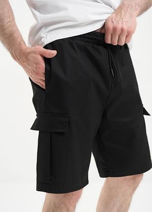 Чоловічі карго шорти чорні cargo shorts black