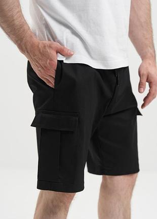 Чоловічі карго шорти чорні cargo shorts black l