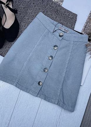Нова спідниця бавовняна спідниця denim co трапеція сіра спідниця на ґудзиках