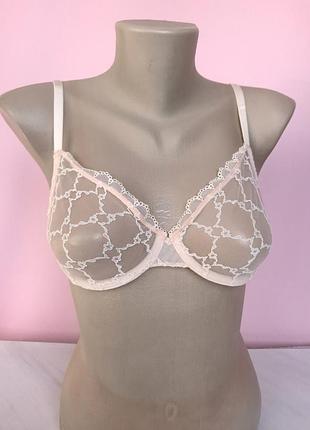Бюстгальтер жіночий мереживний з напівпрозорими чашками silent assembly lingerie рожевий