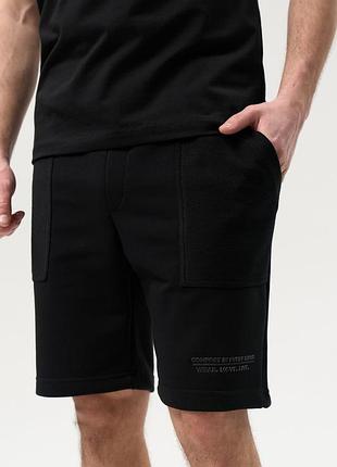 Мужские хлопковые шорты черный base shorts black в стиле casual
