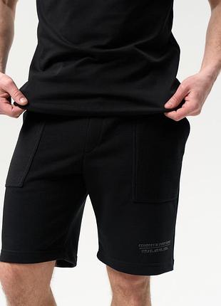 Мужские хлопковые шорты черный base shorts black в стиле casual l