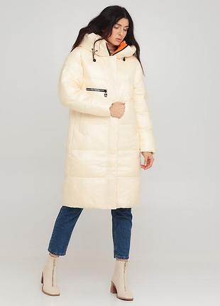 Пальто женское длинное зимнее lusskiri 8620*30 желтый размер 2xl (183 671)