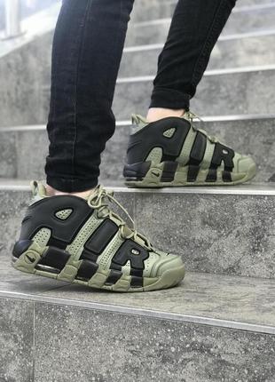 Мужские кроссовки nike air more uptempo (khaki/black)
