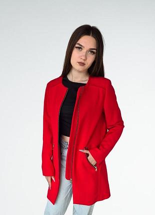 Тренч жіночий однотонний на блискавці весна-осінь zara червоний