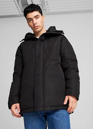 Куртка спортивна чоловіча puma bmw m motorsport men's life jacket 627332 01 (чорна, зима, з капюшоном, пуху) xl (56-58)