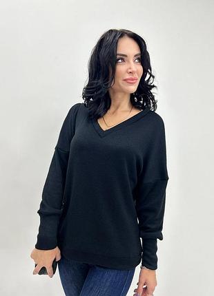 Женский пуловер из ангоры "lamia" оптом | батал черный, 50-52