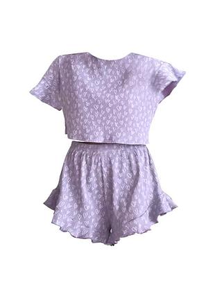 Женская пижама lesko sm24302y88dhx purple s футболка и шорты женская пижама 5шт