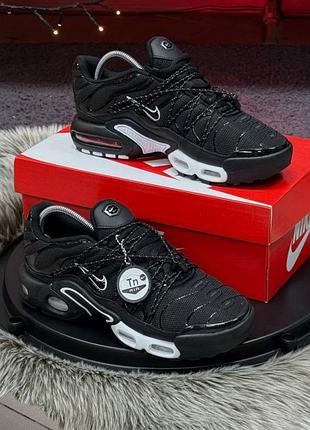 Кроссовки мужские nike air tn plus lace toggle, черные летние демисезонные весна-лето-осень кожа текстиль размер 41-45 новые 23-4