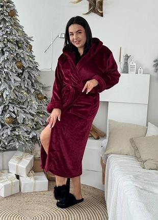 Мягкий махровый халатик plus size