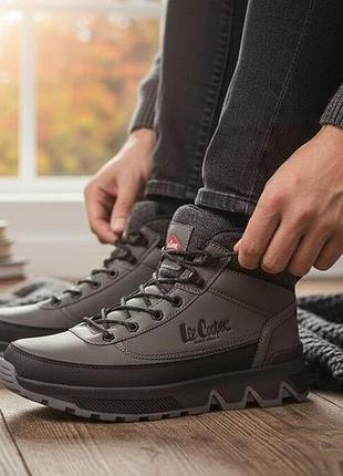Ботинки мужские теплые темно/серые lee cooper lcj-24-01-2951m ew24270 размер 45