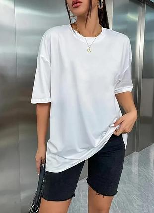 Жіноча однотонна футболка з натуральної тканини (oversize)