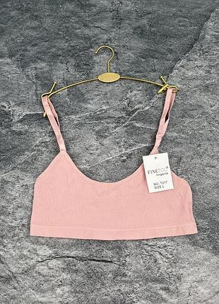 Женский топ в рубчик finetoo lingerie - пудра xs-s-m (бірка м)