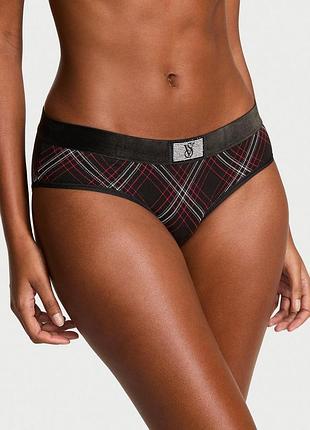 Женские трусики victoria's secret (42112955166999) logo cotton shine patch velvet hiphugger xxl черные