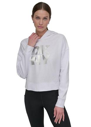 Жіноче худі dkny (315831458618) active stacked metallic-logo xl біле