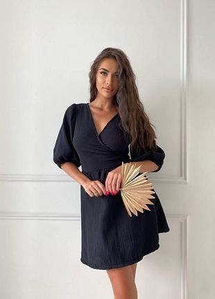 Модный сарафан на запах из натурального муслина l-xl