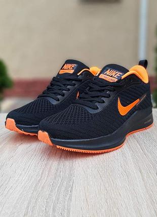 Nike flyknit lunar 3 чёрные с оранжевым