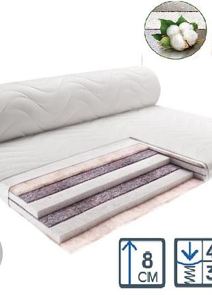 Тонкий мини-матрас 8см 75*190 extra linen со льном