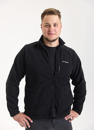 Флисовая кофта, теплая кофта для зимы мужская черная winter xl