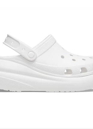 Crocs classic crush white оригинальные, кроксы женские на платформе классик краш белые оригинал + коробка m6/w8