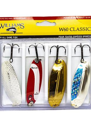 Набор блесен williams classic 4-pack w60 kit (4-60-asst)